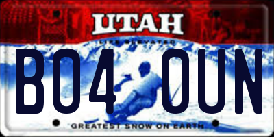UT license plate B040UN
