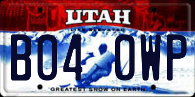 UT license plate B040WP