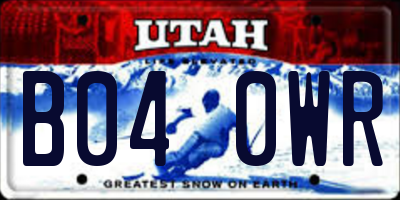 UT license plate B040WR