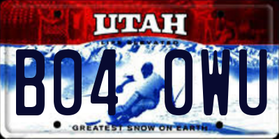 UT license plate B040WU