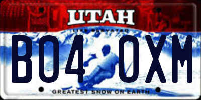UT license plate B040XM