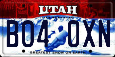 UT license plate B040XN