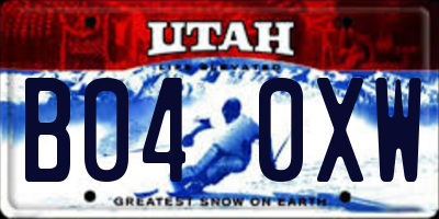 UT license plate B040XW