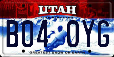 UT license plate B040YG