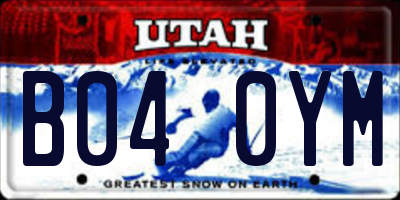UT license plate B040YM