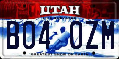 UT license plate B040ZM