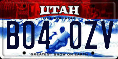 UT license plate B040ZV
