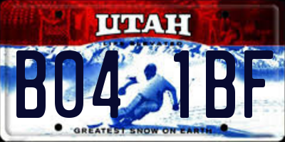 UT license plate B041BF