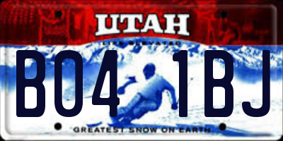 UT license plate B041BJ