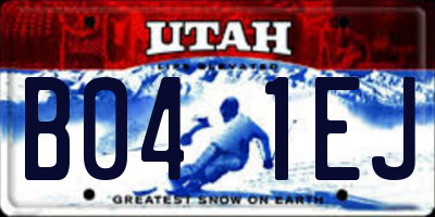 UT license plate B041EJ