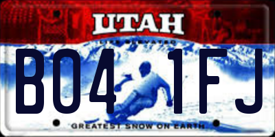 UT license plate B041FJ