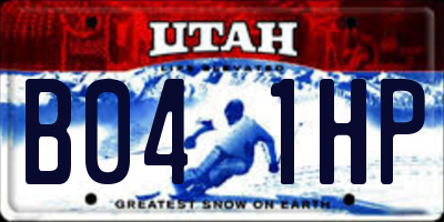UT license plate B041HP