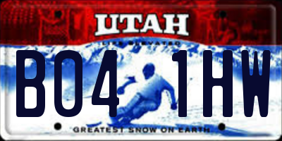 UT license plate B041HW