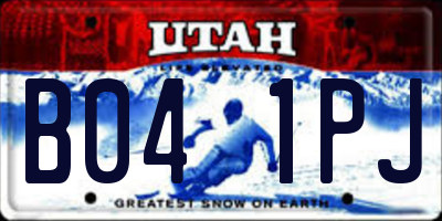 UT license plate B041PJ