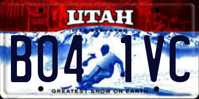 UT license plate B041VC