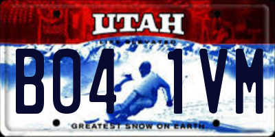 UT license plate B041VM