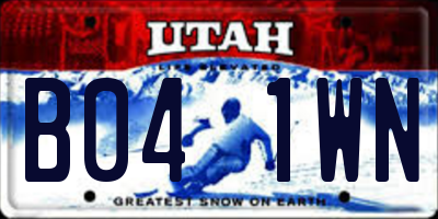 UT license plate B041WN