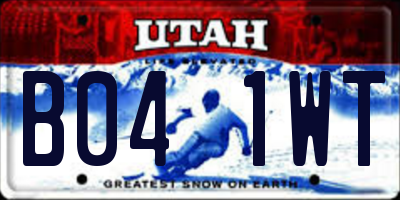 UT license plate B041WT