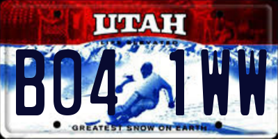 UT license plate B041WW