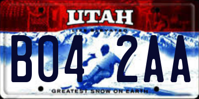 UT license plate B042AA