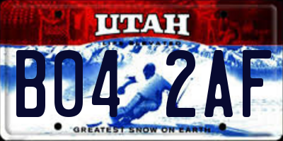 UT license plate B042AF