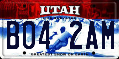 UT license plate B042AM