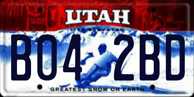 UT license plate B042BD