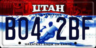 UT license plate B042BF