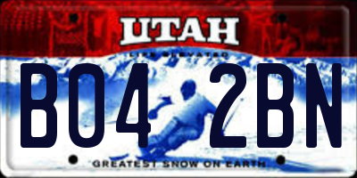 UT license plate B042BN