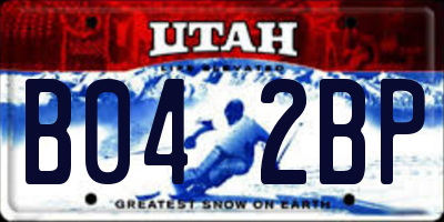 UT license plate B042BP