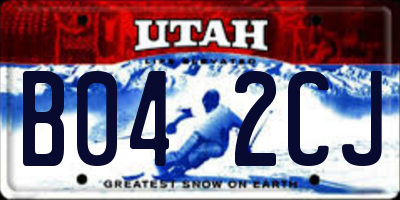 UT license plate B042CJ