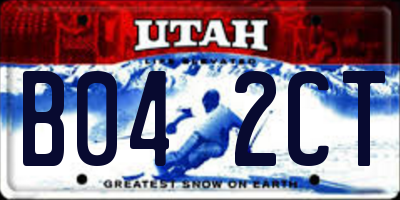UT license plate B042CT
