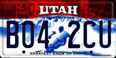 UT license plate B042CU