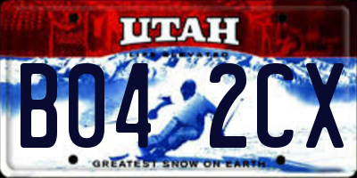 UT license plate B042CX