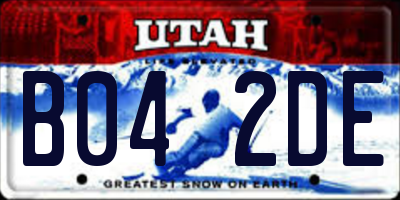 UT license plate B042DE