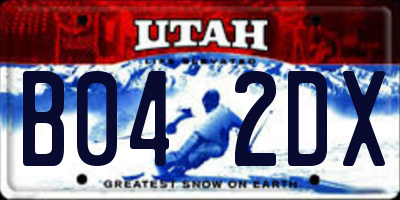 UT license plate B042DX