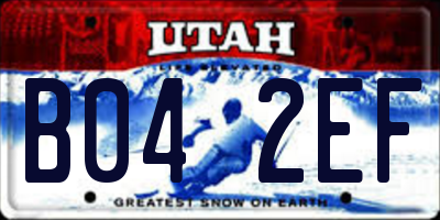 UT license plate B042EF