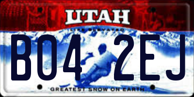 UT license plate B042EJ