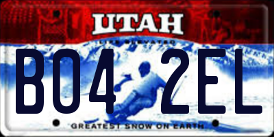 UT license plate B042EL