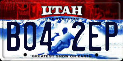UT license plate B042EP