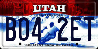 UT license plate B042ET