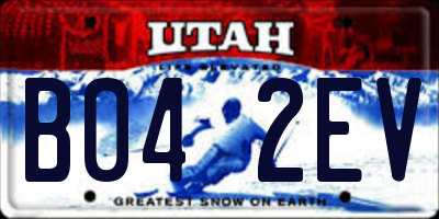 UT license plate B042EV
