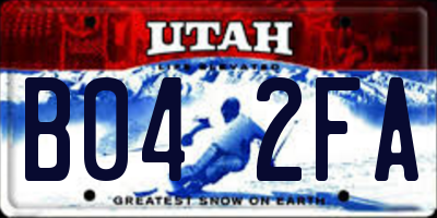 UT license plate B042FA