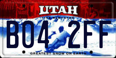 UT license plate B042FF