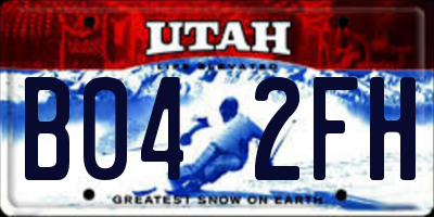 UT license plate B042FH