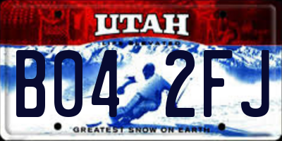 UT license plate B042FJ