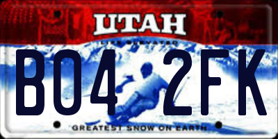 UT license plate B042FK