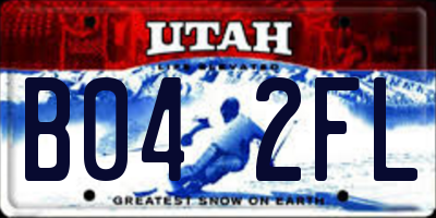 UT license plate B042FL
