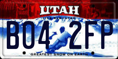 UT license plate B042FP