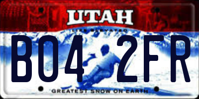 UT license plate B042FR